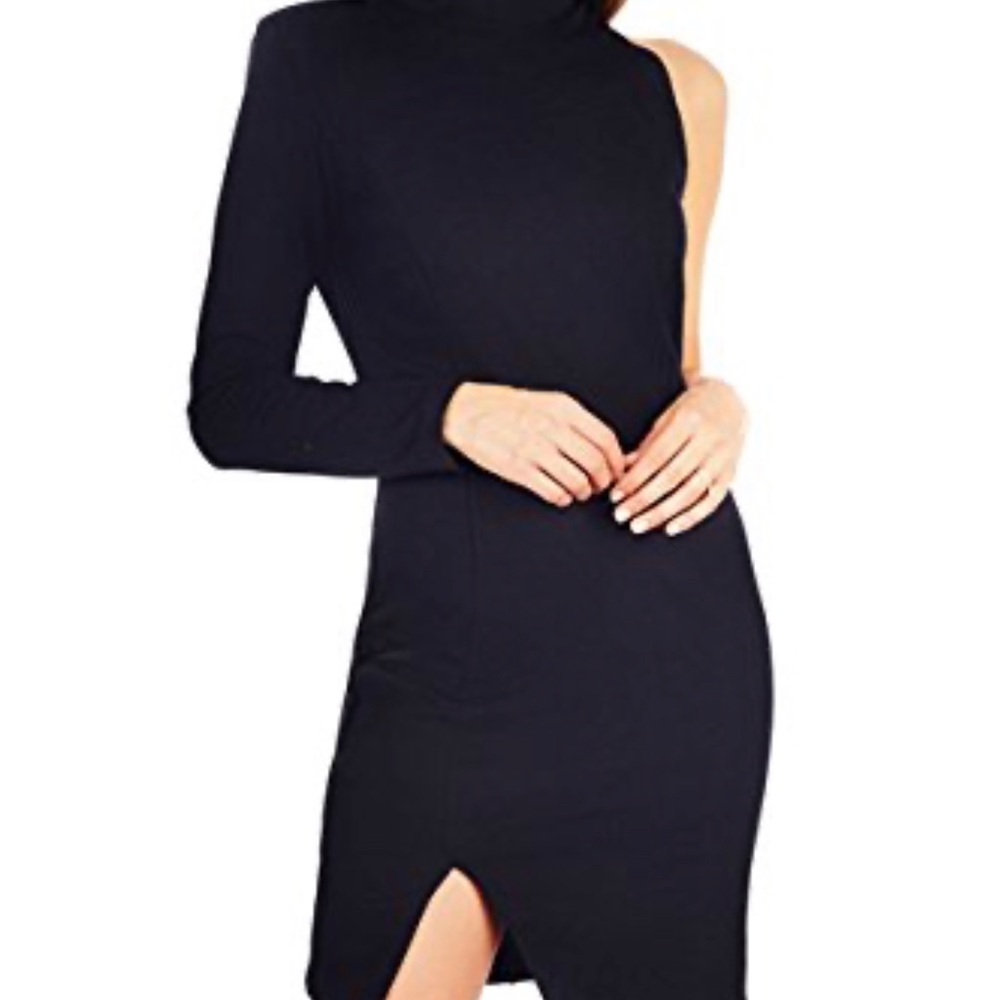 wantmylook Black tulum asymmetrical dress